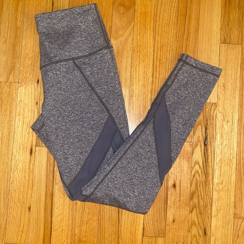 Zella Mesh Leggings in Heather Grey